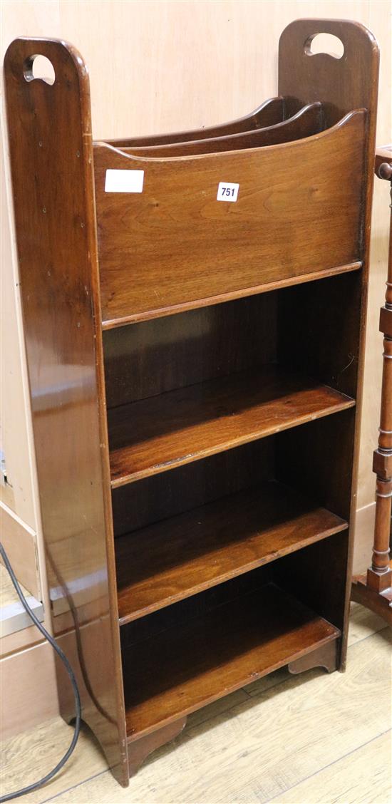 A mahogany open bookcase, W.46cm